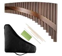 Pan Flute 22 Pipes Slat Pan Flute G Key Brown Pan Pipes Woodwind Instrument Pan Flute(Left)