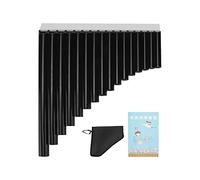 Pan Flute C Key 18 Pipes Pan Flute, Pan Pipes ABS Easy to Learn and Play with Carrying Bag for Children Adults Beginners Teaching Staff (Black)