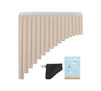 Pan Flute C Key 18 Pipes Pan Flute, Pan Pipes ABS Easy to Learn and Play with Carrying Bag for Children Adults Beginners Teaching Staff (Beige)