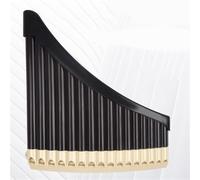 Pan Flute Curved Pan Flute Key Of C Professional Grade Beginner Instrument Includes Blowpipe(Beige-Brown)