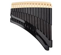 Pan Flute Double Row Flute 32 Pipes Twelve Tone Equal Temperament Beginner Instrument(32-tube curved - beige)