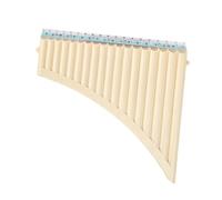 Pan Flute, Flute 18 Pipe Panflute with Mouthpiece Flute Instrument for Students and Beginners (Off White)