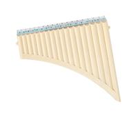Pan Flute, Flute Flute Instrument with Mouthpiece 18 Pipe Panflute for Students and Beginners (Off White)
