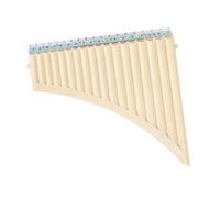 Pan Flute, Flute Instrument with Mouthpiece 18 Pipe Panflute Flute for Students and Beginners (Off White)