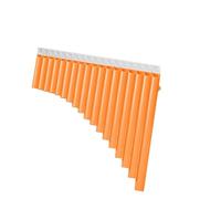 pan flute for beginners 18-Pipe C Key Pan Pipes Panpipes Chinese Traditional Woodwind Instrument With Carry Bag For Beginner (Color : Orange)