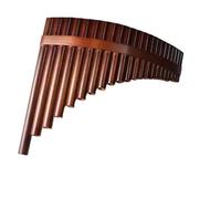 Pan Flute For Beginners 22pipe Panpipe With Wooden Strips And Hoops In G And C Keys Brown In Color Professionally Played And Tuned(22-tube G major left-hand bass)