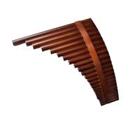 pan flute for beginners Panpipes With Wooden Strips And Hoops 22-tube Instruments In G And C Keys Brown For Professional Playing (Color : G, Size : Right)
