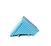 Pan Flute For Beginners Twelve Tone Equal Temperament 32pipe Double Panpipe Beginner And Professional Playing Of Traditional Musical Instruments(Luminous blue)