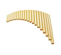 Pan Flute Instrument Beginner Adult 22 Pipes ABS G Key Pan Flute Professional Performance Rich Tone(Golden Left)