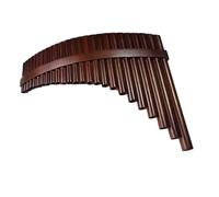 Pan Flute Instrument Panpipes With Wooden Strips And Hoops Traditional Musical Instrument 25 22 Pipes G C Key Professional Performance(22pipe G in brown (left hand))