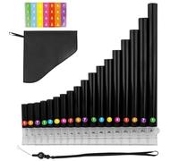 Pan Flute Instrument Teaching Beginners To Play The Panpipes 18 Pipe Type C Major Wind Instrument(Transparent+black)