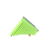 Pan Flute Instrument Twelve Tone Equal Temperament 32pipe Double Panpipe Beginner And Professional Playing Of Traditional Musical Instruments(Lime green)