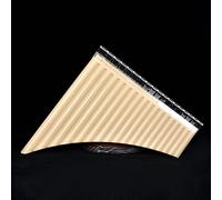 Pan Flute, Key of C Pan Flute Instrument with Blowing Mouth for Beginners or Music Enthusiasts (off white)