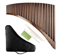 Pan Flute Set Handmade Brown Pan Flute Traditional Woodwind Instrument In The Key Of G 25 Pipes Professional Pan Flute(LEFT SMALL G)