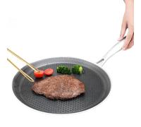 Pan For Pancakes Stainless - Ergonomic Steel Grill Pan Non-Stick Coating Flat, Frying Pan, Suitable Outdoors, Home Breakfast Eggs Kitchen Camping | Multipurpose Outdoor Indoor Utility