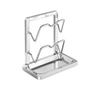Pan Lid Holder Stand - Space Saving Kitchen Organizer, Multi Slot Cookware Cover Rack with Drip Collection Tray for Cooking Utensils Drying Storage Countertop Pantry Use