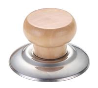 Pan Lid Holding Handle - Wood Stainless Steel Multifunctional Pot Lid Knob, Universal Replacement Cap, Top Bead Grip | Steamers Woks Kitchen Restaurant Steamer Lids Accessories Easy Install 5.7x2.8cm
