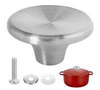 Pan Lid Knob, 1 Set Saucepan Lid Knobs Dutch Oven Knob Universal Stainless Steel Replacement Knob Pot Lid Knob Replacement for Le Creuset Aldi Lodge Enameled Dutch Oven Frying Pan Saucepan Lid Cover