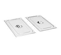 Pan Lids GN 1/1 2pc Stainless Steel Silver 530 x 325 mm Tight-Fit Kitchen ProSet