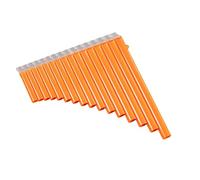 Pan Pipe 16-Pipe Pan Flute G-A2 Key Pan Pipes ABS Panpipes Chinese Traditional Woodwind Instrument With Carry Bag(Orange)