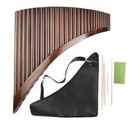 Pan Pipes for Beginners 29 Pipes G Key Reed Pan Flute Traditional Woodwind Instrument Bamboo Handmade Pan Pipe With Bag(Brown,Right)