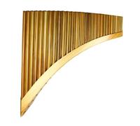 Pan Pipes for Beginners 29 Pipes G Key Reed Pan Flute Traditional Woodwind Instrument Bamboo Handmade Pan Pipe With Bag(Log,Right)