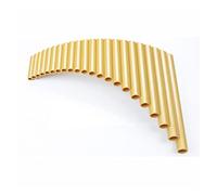 Pan Pipes Pan Flute 22 Pipes ABS Material Panpipe Right/Left Hand Handmade Folk Musical Instrument Music Wind Instrument (Color : Golden Left Hand)