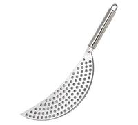 Pan Pot Strainer with Handle Stainless Steel Hand Held Crescent Drainer for Spaghetti Fry Noodles Fruit Vegetable Pasta Strainer Colander Heavy Duty Food Drainers