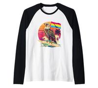 Pan Pride Eagele Surfing Pan Flag LGBTQ Pansexual Pride Raglan Baseball Tee