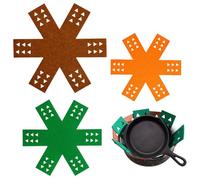 Pan Protectors, 6pcs Saucepan Protectors for Stacking, Felt Thermal Insulation Mat Reusable, Kitchen Motorhome Essentials (Brown*Green*Orange)
