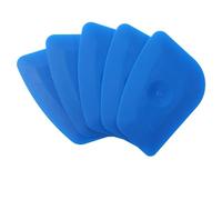 Pan Scraper 5 Pack Plastic Pots Scraper Dish Scrapers for Cast Iron Food Scrapers Tool Non-Scratch Plastic Bowl Scraperes for Cleaning Grease Burnt Food （Blue