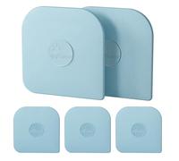 Pan Scraper, 5 Pcs Pot Scraper Plastic, Pot Scraper Non Scratch for Cast Iron, Pot and Pan Cleaning, Sturdy Scraper Kitchen Tool-Aqua