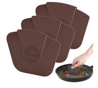 Pan Scraper Dish Scraper Tool - Pot Scraper Plastic for Cast Iron Skillet Cookware Cleaning, 3 Pcs Non Scratch Plastic Food Scraper Tool Kitchen, Heat Resistant Kitchen Scraper, Brown