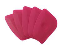 Pan Scraper Tool 5 Pack Plastic Pot Scraper Dish Scrapers for Cast Iron Food Scrapers Tool Non-Scratch Plastic Bowl Scraperes for Cleaning Grease Burnt Food （Pink)