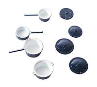 Pan Stew Pot Set Pretend Play For Kids Role Cookware Model Toy 1:12 Scale Pot With Lid Pan Play House Kitchen Metal Pots And Pans