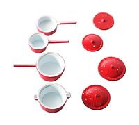 Pan Stew Pot Set Pretend Play For Kids Role Cookware Model Toy 1:12 Scale Pot With Lid Pan Play House Kitchen Metal Pots And Pans