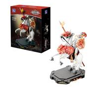 PAN TASY Medieval Knight Building Block Set, 31cm Collectible Model with Armored Warhorse, Articulated Joints & Interchangeable Weapons Display Kit for Adults