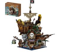 PAN TASY Pirate Tavern Building Set, Modular Shipwreck Architecture, Featuring Terrace Bar, Giant Rum Bottle Nautical Building Block Kit for Adult