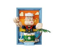 PAN TASY Popeye 3D Art Building Blocks Set Exclusive Effect Unique Scenes Building Kit Articulated Joints Movable Creative Design Construct, Create, Play Building Kit for Adults Home and Office
