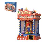 PAN TASY Retro Circus Grijpmachine Bouwset, Arcade Stijl Speelautomaat Model met Licht & Muziek, Interactieve Verzamelbare Bouwset en Display Speelgoed voor Volwassenen en Kinderen