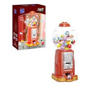 PAN TASY Retro Gumball Machine Building Set | Classic model with 12 micro builds and 12 lucky notes for multiple play options, collectible-quality desktop display