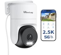 Pan/Tilt Security Camera Outdoor, 2.5K 4MP WiFi Home CCTV Camera Wired, 360⁰ Vision Motion Tracking, No Blind Spots, AI Detection, Color Night Vision, Two-Way Talk, Surveillance Camera Work with Alexa