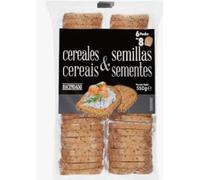 Pan Tostado Cereales y Semillas, Toasted Bread with Cereals and Seeds, 550g. Pack de 2
