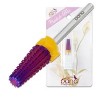 PANA 3/32" Shank 5-in-1 Nail Carbide Bit - (Triple Coarse - 2X Coarse Grit, Purple) - Two Way Rotate use for Both Left and Right Handed Fast remove Acrylic or Hard Gel Machine