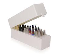 PANA Rectangle Nail Drill Bit Holder Display Organizer Case - Dustproof Carbide Bit Storage Container Box For Manicure Tools Nail Salon - 30 Holes White (Drill Bits Not Included)