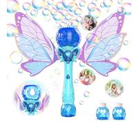 Panacare Automatic Butterfly Bubble Machine Blower with Solution, Lights Up & Makes 10000+ Bubbles/Min for Toddlers & Kids Outdoor Party Toys Birthday Gift