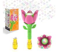 PANACARE Bubble Wand Blower for Kids Handheld Lotus Bubble Wand Automatic Bubble Machine with Battery/Light/10000+Bubbles/Bubble Solution Bubble Toy for Girl Boys Party Weddings Outdoor Indoor