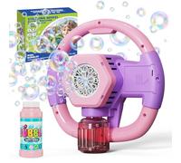 PANACARE Steering Wheel Bubble Machine, Automatic Bubble Blowing Machine Toy Children 10000+ Bubbles/Min with Bubble Solution for Wedding/Birthday/Party/Easter, Outdoor Gift for Boys and Girls