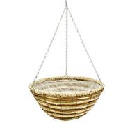 Panacea Beige Round Banana Leaf Hanging Basket