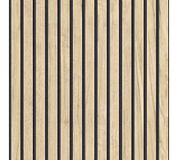 Panacea Wood Slats Wallpaper Light Oak Black Realistic Striped Natural